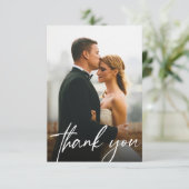 Modernes Foto für 1 Hochzeit Dankeskarte (Stehend Vorderseite)