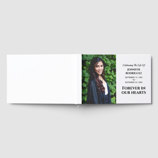 Modernes Foto für Beerdigung für immer Gästebuch (Voll)