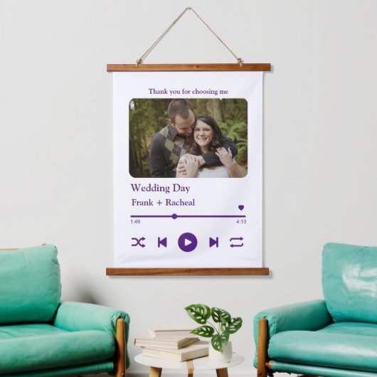 Modernes Foto für benutzerdefinierte Musiklieder Wandteppich Mit Holzrahmen (Wohnzimmer)