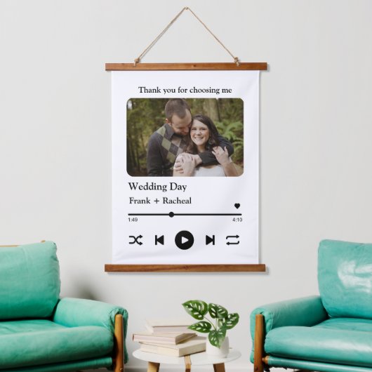 Modernes Foto für benutzerdefinierte Musiklieder Wandteppich Mit Holzrahmen (Wohnzimmer)