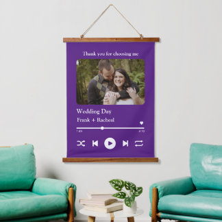 Modernes Foto für benutzerdefinierte Musiklieder Wandteppich Mit Holzrahmen