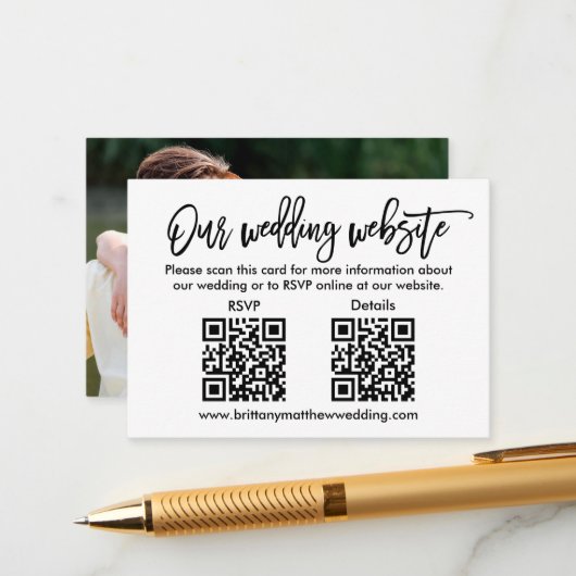 Modernes Foto für das Hochzeitsskript QR UAWG Deta Begleitkarte (Vorderseite/Rückseite Beispiel)