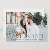 Modernes Foto für das Schwarze Text-Overlay Save The Date (Vorderseite)
