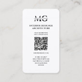 Modernes Foto für den Innenarchitekten Monogram Visitenkarte (Rückseite)