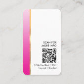 Modernes Foto für den QR-Code für Rosa-Gold-Notizb Visitenkarte (Rückseite)