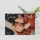 Modernes Foto für den QR-Code in Schwarz und Weiß  Einladung (Stehend Vorderseite)