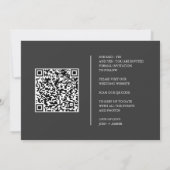 Modernes Foto für den QR-Code in Schwarz und Weiß  Einladung (Rückseite)