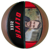 Modernes Foto für den roten Individuelle Name Basketball (Vertikal)
