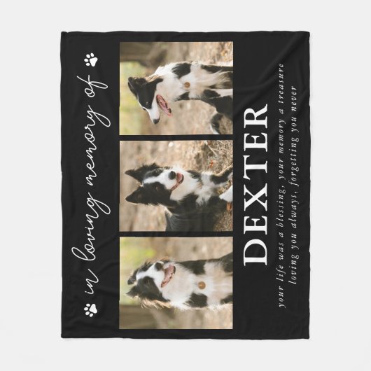 Modernes Foto für den Verlust von Haustieren Fleecedecke (Vorderseite)