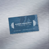 Modernes Foto für die blaue Fitness Magnetische Visitenkarte (Beispiel)