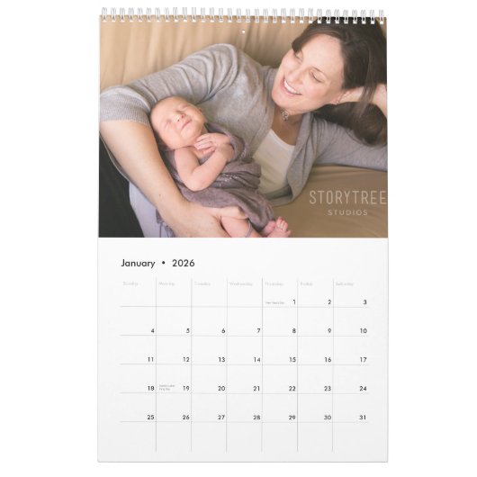 Modernes Foto für die Familie - Elegantes Skriptja Kalender (Jan 2026)