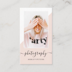 Modernes Foto für die Fotografie mit rosa Blocksch Visitenkarte
