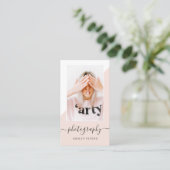 Modernes Foto für die Fotografie mit rosa Blocksch Visitenkarte (Stehend Vorderseite)