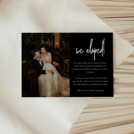 Modernes Foto für die Hochzeit von Black Script Ankündigung