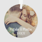 Modernes Foto für die Hochzeit von Schriftzeichen Ornament (Rückseite)