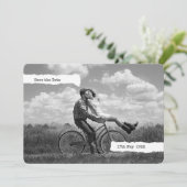 Modernes Foto für die Schreibmaschinenschrift in a Save The Date (Stehend Vorderseite)