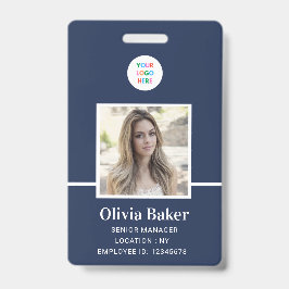Modernes Foto für die Sicherheit von Navy Blue-Log Ausweis