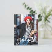 Modernes Foto für die Skriptabstufung in Pinselfor Einladungspostkarte (Stehend Vorderseite)