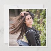 Modernes Foto für eine einfache Graduierungspartei Einladung (Rückseite)