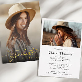 Modernes Foto für eine elegante Graduiertenparty Folieneinladung