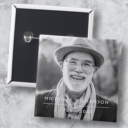 Modernes Foto für einfache Gedenkstätten Button