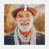 Modernes Foto für einfache Gedenkstätten Ornament Aus Glas (Rückseite)