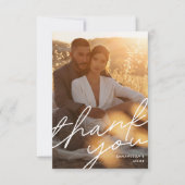 Modernes Foto für einfache SkriptTypografie Dankeskarte (Vorderseite)
