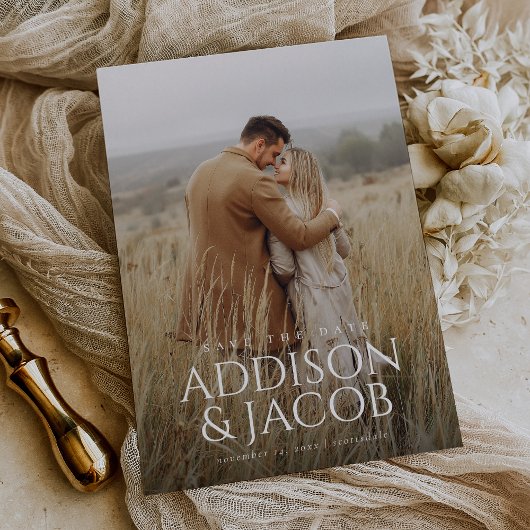 Modernes Foto für einfache Typnamen Save the Date