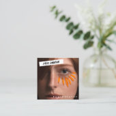 Modernes Foto für einzigartige Firmenlogos Quadratische Visitenkarte (Stehend Vorderseite)