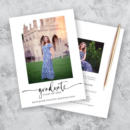 Modernes Foto für elegante Script-Abschluss Ankündigung