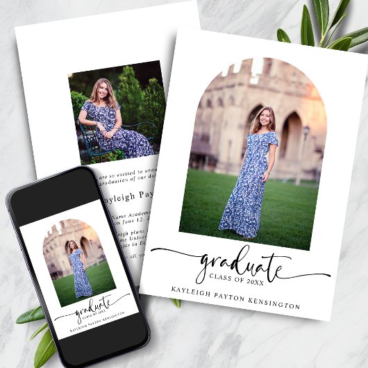 Modernes Foto für elegante Script-Abschluss Ankündigung