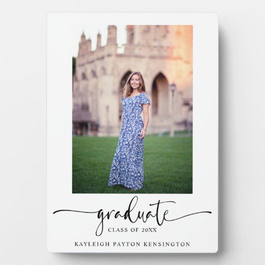 Modernes Foto für elegante Script-Abschluss Fotoplatte (Vorderseite)