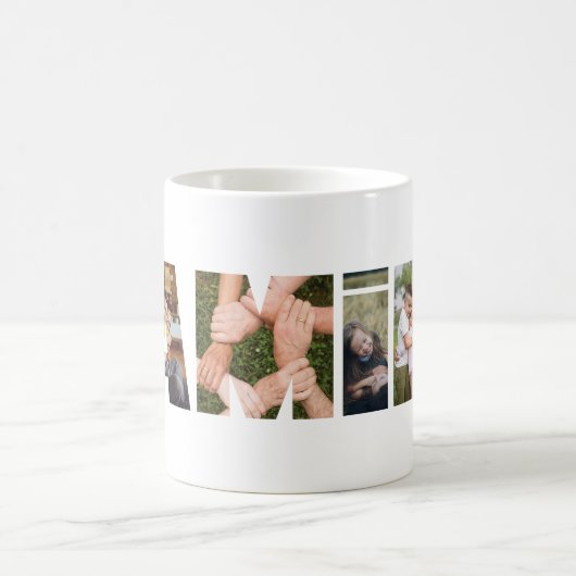 Modernes Foto für Familienbriefe Kaffeetasse (Mittel)