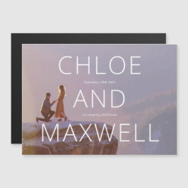 Modernes Foto für fette Namen Save the Date Magneteinladung