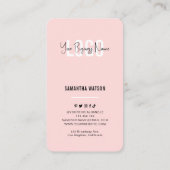 Modernes Foto für Fotografie Rosa Instraktion Visitenkarte (Rückseite)