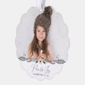 Modernes Foto für Frieden und Freude Ornament Karte (Links)