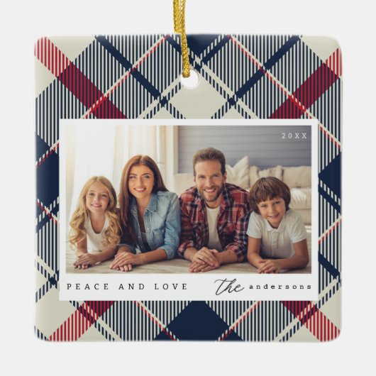 Modernes Foto für Frieden und Liebe Keramikornament (Vorderseite)