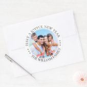 Modernes Foto für Frieden und Liebe Neujahr Runder Aufkleber (Umschlag)