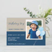 Modernes Foto für Geburtstagsparty Einladung (Stehend Vorderseite)