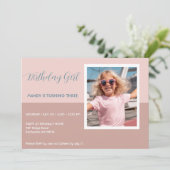 Modernes Foto für Geburtstagsparty Einladung (Stehend Vorderseite)