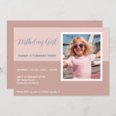 Modernes Foto für Geburtstagsparty Einladung (Vorne/Hinten)