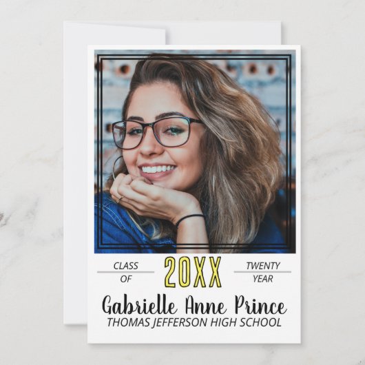 Modernes Foto für Gerahmten Abschluss Ankündigung (Vorderseite)