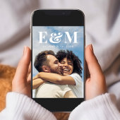 Modernes Foto für große Monogramm-Initialen Save The Date
