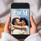 Modernes Foto für große Monogramm-Initialen Save The Date