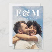 Modernes Foto für große Monogramm-Initialen Save The Date (Vorderseite)