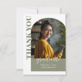 Modernes Foto für Grüne Bögen Dankeskarte (Vorderseite)
