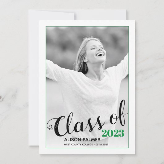 Modernes Foto für grüne Grenze 2023-Skripte Einladung (Vorderseite)