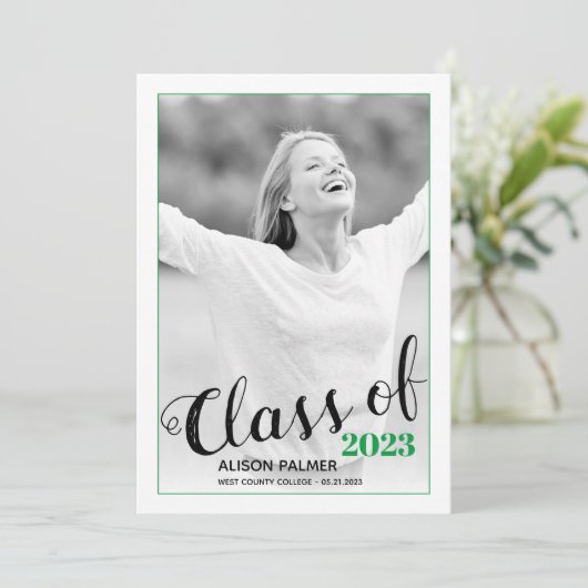 Modernes Foto für grüne Grenze 2023-Skripte Einladung (Stehend Vorderseite)