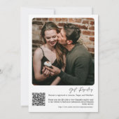 Modernes Foto für grünes Brautparty QR-Code Einladung (Rückseite)