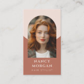 Modernes Foto für Haarsträhne QR-Code boho Visitenkarte (Vorderseite)